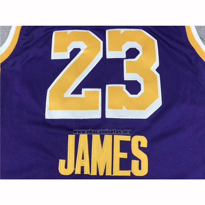 Camiseta Los Angeles Lakers Lebron James NO 23 Statement 2020 Final Bound Violeta